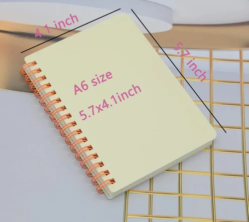 Miniatura 2 de YIHUANYIFA 4pcs A6 Spiral Notebooks 8mm Ruled 5.7 x 4.1 inch Hardcover 160 Pages Journals for Work Students Study and Notes (4, Dark color)