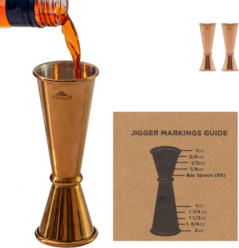 A Bar Above Jigger japonés de alta calidad, 8 marcas de medición precisas, resistente acero inoxidable 304 doble jigger de cóctel para camareros