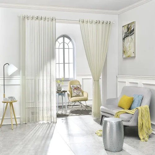 Miniatura 12 de Warm Home Designs Cortinas transparentes con ojales para habitación, cocina, habitación de los niños o sala de estar, 2 paneles con volados, de 54
