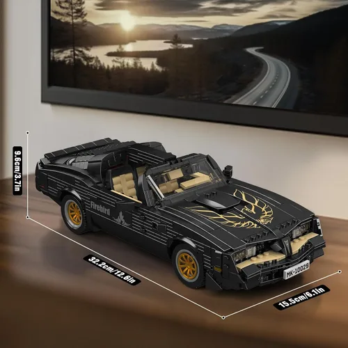 Miniatura 6 de Mould King 10029 - Juegos de construcción de autos deportivos técnicos, más de 1557 piezas, modelo de automóvil muscular Firebird, juguete