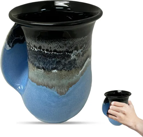 Miniatura 32 de Clay in Motion - Taza calentadora de manos para diestros, diseño Desert Sand
