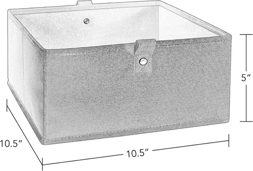 Miniatura 6 de RiverRidge Juego de 6 contenedores de almacenamiento plegables para niños - Cajas de tela de 10.5"A x 5"Al con asas para organizador de armario y 6