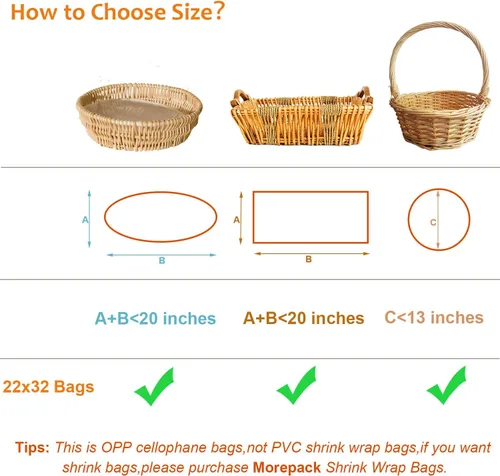 Miniatura 3 de Morepack Bolsas de celofán transparentes para el Día de la Madre, paquete de 10 bolsas de celofán grandes de 22 x 32 pulgadas para cestas de regalo