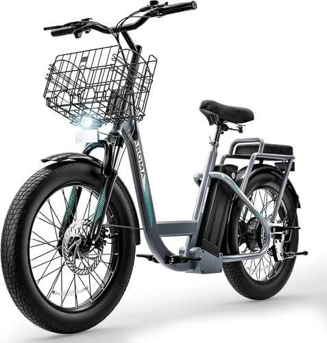 Miniatura 16 de Caroma Peak - Scooter eléctrico de 500 W/800 W/1200 W con asiento, bicicleta eléctrica de neumático grueso de 20 pulgadas con batería extraíble