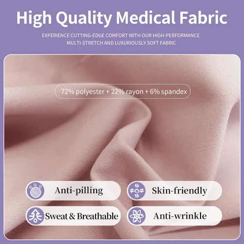 Miniatura 4 de niaahinn Camiseta de manga larga con cuello en V para mujer, uniforme médico