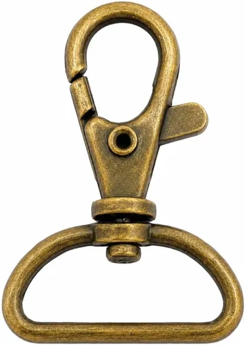 CRAFTMEMORE Ganchos de presión de gatillo de 1 pulgada, clásicos cierres de langosta giratorios para bolso, 20 unidades, CSPS (latón antiguo)