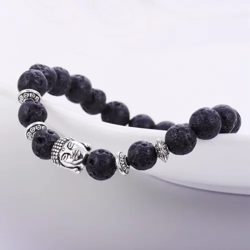Miniatura 4 de Joya brazalete con gemas redondas de 8 mm, brazalete para los chacras, regalo de cumpleaños