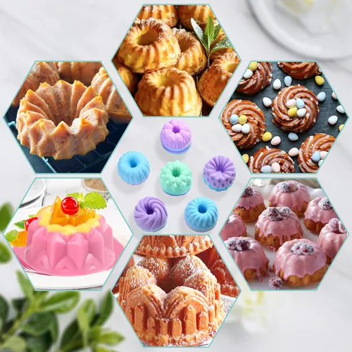 Miniatura 2 de To Encounter Paquete de 24 moldes de silicona – Molde de silicona antiadherente de 3 pulgadas para donas, tazas para hornear, molde para donas