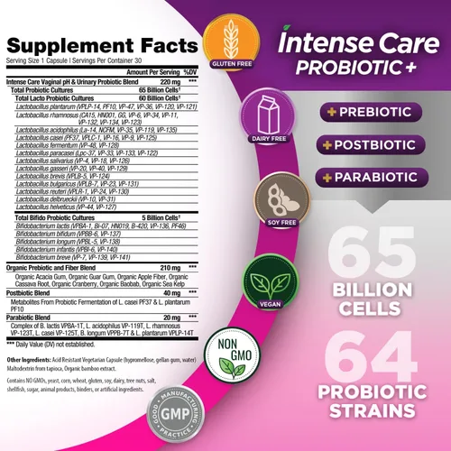 Miniatura 2 de Vital Planet - Probióticos urinarios y pH vaginal de cuidado intenso, prebióticos, postbióticos, parabióticos, suplemento refrigerado 4 en 1