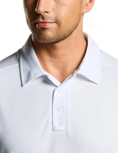 Miniatura 4 de CQR Camiseta polo táctica para hombre, de manga corta, ligera y con Dry Fit, tela piqué, FPU 50+, para exteriores