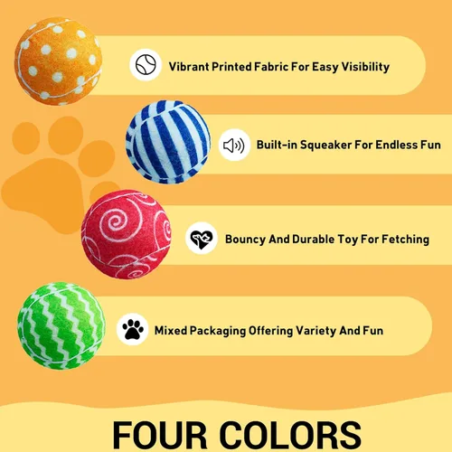 Miniatura 2 de AMA SPORT Pelotas de tenis chirriantes para perros, paquete de 12 pelotas de tenis chirriantes de 2.5 pulgadas para cachorros, juguetes para perros