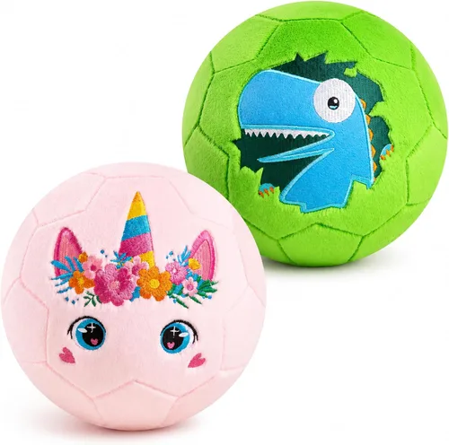 Miniatura 7 de Balón de fútbol interior para niños pequeños, juguetes de peluche suaves de 7.8 pulgadas, pelota de juego inflable con bomba para bebés y niños