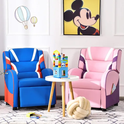 Miniatura 6 de HONEY JOY Silla reclinable para niños, silla reclinable para juegos juveniles con bolsillo lateral, reposacabezas y reposapiés ergonómicos, silla