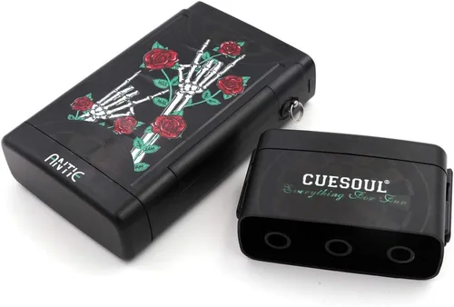 Miniatura 3 de CUESOUL ANTIE - Estuche rígido para dardos, contiene 6 dardos de punta de acero/punta suave y puntas adicionales, ejes y vuelos, uso duradero Negro