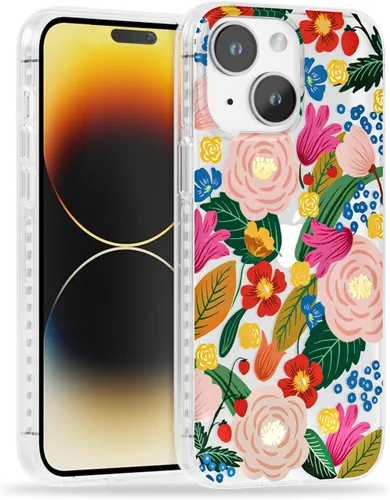 Miniatura 48 de SCORPIFY Funda para iPhone 15 Pro Max con diseño floral de Nemophila azul, bonita funda transparente para teléfono para mujeres y niñas