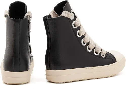 Miniatura 3 de AmoreParis Tenis altos para mujer, con cordones, cómodos, con cremallera, plataforma