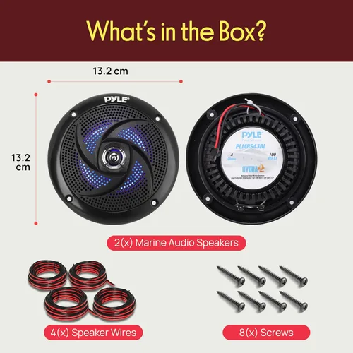 Miniatura 7 de Pyle Altavoces Marinos Impermeables Certificados - 4'' de 2 Vías para Vehículos Todo Terreno y Sistema de Sonido Estéreo de Audio Exterior