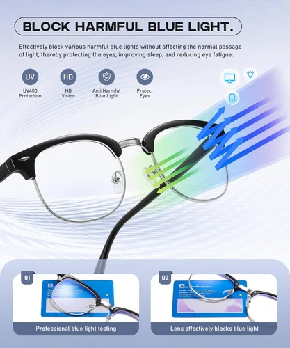 Miniatura 3 de Perfectmiaoxuan - Gafas con bloqueo de luz azul, para computadora/juegos/pantalla para mujeres u hombres, anti luz azul y UV, Estándar