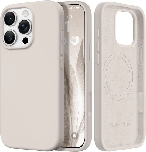 Miniatura 54 de GolbinBox Funda magnética para iPhone 17, compatible con MagSafe, cubierta de silicona integrada para control de cámara, funda de silicona líquida a
