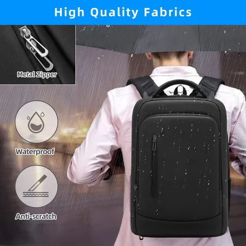 Miniatura 5 de Mochila delgada para computadora portátil de negocios para hombres de 15.6 pulgadas, ligera, protección antiimpactos, mochilas de viaje, bolsa