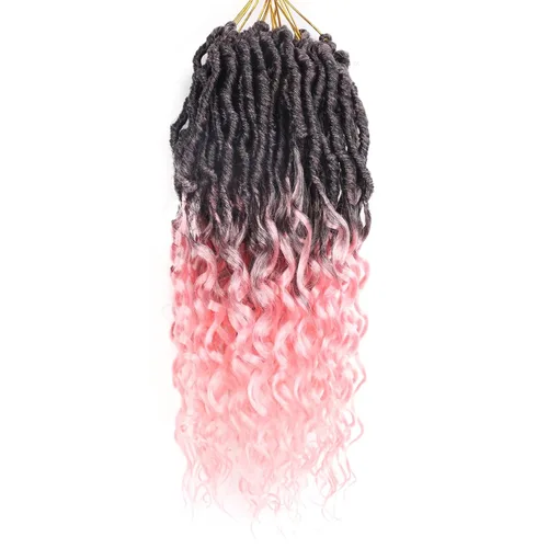 Miniatura 19 de Cabello de ganchillo para mujeres negras Goddess Locs de 14 pulgadas 8 paquetes 613 Locs falsos suaves preenganchados trenzas de ganchillo cabello