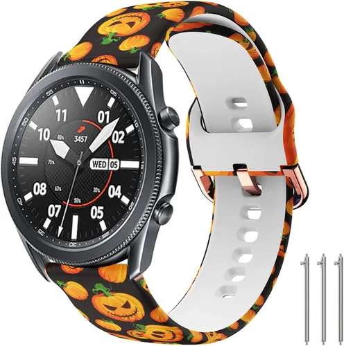 Miniatura 21 de Correa de reloj floral de 0.866 pulgadas compatible con Samsung Galaxy Watch 3 de 1.772 pulgadas/Gear S3 Frontier/Classic, correa de silicona