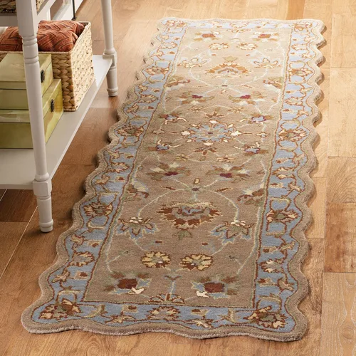 SAFAVIEH Heritage Collection - Alfombra decorativa de 2 pies 3 pulgadas x 4 pies, beige y azul, hecha a mano, lana oriental tradicional, ideal para