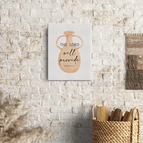 Miniatura 4 de Lienzo Decorativo con Versículo Bíblico en Acuarela el Señor Proveerá 2 Reyes 4:1-7 Pósteres de Pintura de Pared Obra de Arte 12 x 15 pulgadas