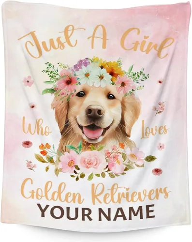 Miniatura 25 de Golden Retriever - Manta para niñas, tamaño de regazo de 30 x 40 pulgadas, manta de felpa suave y mullida, manta colorida y linda para sala de estar