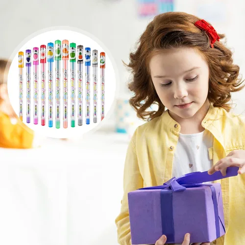 Miniatura 6 de Spakon 36 bolígrafos de gel perfumados con purpurina para niños, lindos bolígrafos de gel de escritura suave para colorear para niños, rellenos