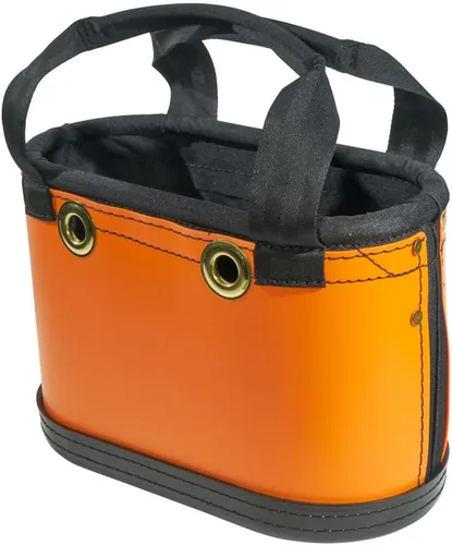 Miniatura 5 de Klein Tools 5144HBS Cubo de cuerpo duro, organizador ovalado para herramientas con funda para cuchillos y 14 otros bolsillos, naranja/negro