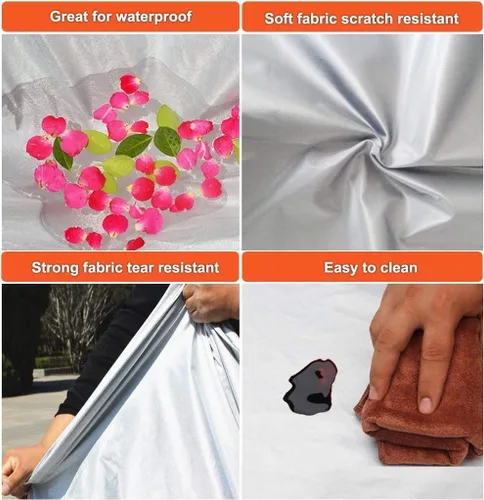 Miniatura 2 de Kayme Fundas impermeables para automóvil SUV, protección contra la lluvia contra el sol y los rayos UV, con bolsillo para espejo con cremallera