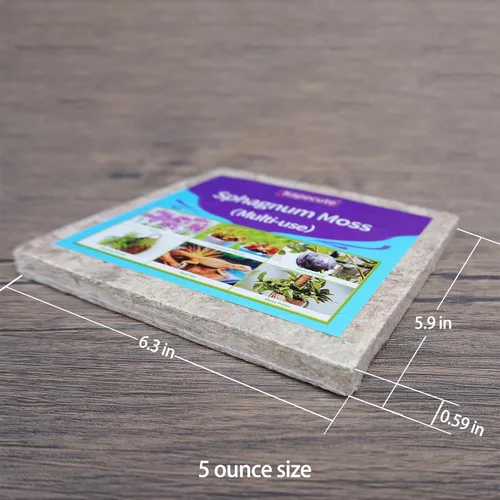 Miniatura 6 de 5oz de musgo sphagnum para propagación de plantas, excelente mezcla para macetas de orquídeas, ayuda a mantener la humedad