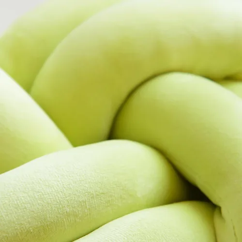 Miniatura 2 de Cojín de nudo hecho a mano, almohada de nudo de felpa suave, almohada decorativa, cojín redondo de bola (verde esmeralda, 11 pulgadas)
