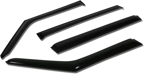 DNA MOTORING WVS-T2-0069 - Juego de 4 protectores de lluvia para ventana con cinta adhesiva para 10-13 Soul AM SUV, tinte de humo, deflector de sol,