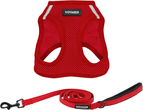 Miniatura 18 de Combo de arnés de malla Voyager Step-in Air para todo clima y correa reflectante para perro de 5 pies con mango de neopreno, para cachorros de razas