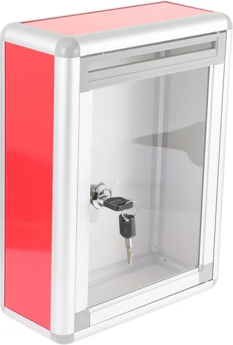 Zerodeko Buzón de montaje en pared con bloqueo – Caída de llave para buzón para caja de sugerencias exterior, metal de recepción Pox Letra