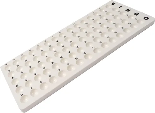 GSE Games & Sports Expert Tablero maestro de bingo para bolas de 7/8 pulgadas, tablero de llamadas blanco para juegos de bingo, ideal para fiestas,