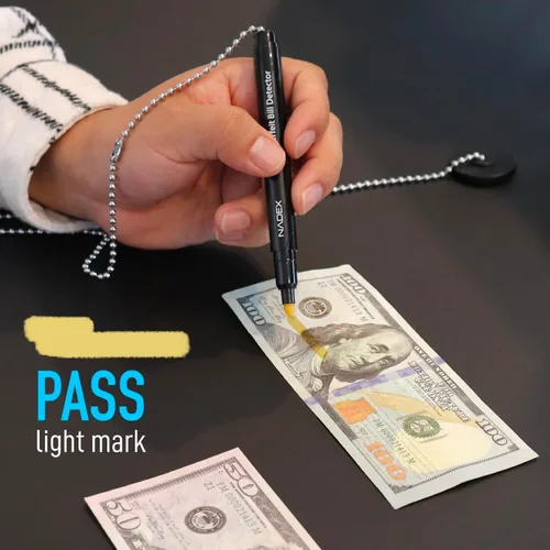 Miniatura 6 de Nadex El bolígrafo falso seguro se fija al mostrador, dorado para real, negro para falsificaciones, detecta facturas falsificadas, 1 bolígrafo, 1