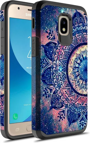 Miniatura 7 de Compatible con Samsung Galaxy J7, funda híbrida gráfica colorida armadura para SM-J737 (mandala colorido)