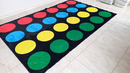 Miniatura 3 de Family Game Party Twister Rug - Alfombra de algodón negro C1027S (31 x 47 pulgadas = 31.5 x 47.2 in) para niños