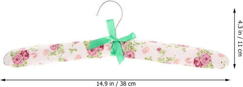 Miniatura 5 de Zerodeko 10 perchas cubiertas de tela con estampado floral, perchas acolchadas de madera antideslizantes envueltas de tela para mujeres