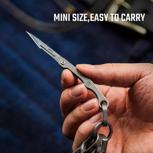 Miniatura 7 de KeyUnity KK13 Cuchilla de Utilidad de Precisión para Manualidades Mango de Titanio Mini Herramienta de Corte para Artes Manualidades Proyectos