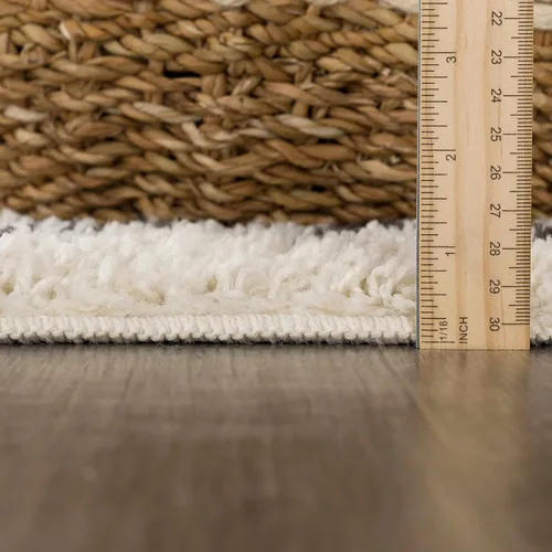 Miniatura 78 de Hauteloom, Duncans - Alfombra de estilo granja de pelo mullido para sala y dormitorio, con borlas - Beige, carbón, gris - 2 pies 7 pulgadas x 7 pies