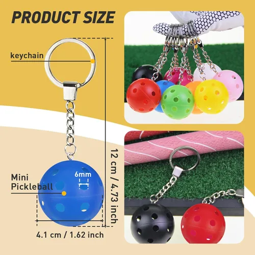 Miniatura 3 de Llaveros de pickleball - Mini adornos para amantes 9-Pack