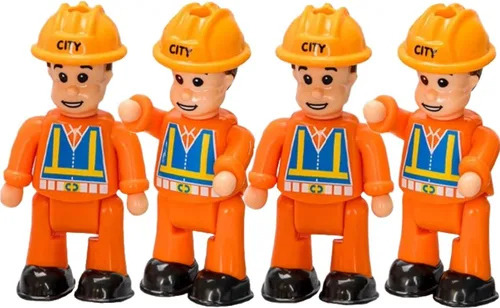 FUNERICA Figuras de juguete para trabajadores de la construcción, figuras de personas en miniatura, paquete de 4