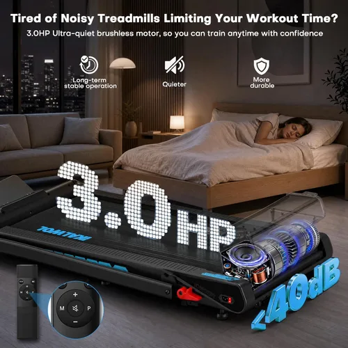 Miniatura 6 de Cinta de correr con altavoz, caminadora plegable 6 en 1 de 7.5 MPH para el hogar con aplicación compatible, almohadilla para caminar con 10%