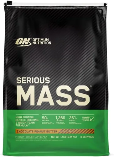 Miniatura 10 de Optimum Nutrition Serious Mass Weight Gainer Proteína en polvo, vitamina C y zinc para apoyo inmunológico, vainilla, 12 libras