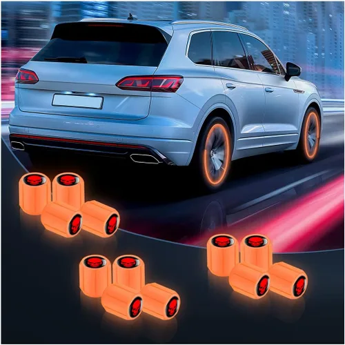 Miniatura 11 de Tapones Luminosos para Válvula de Neumático de Auto, 12 Unidades, Cubierta Iluminada de Válvula de Rueda con Cráneo, Tapa de Rueda de Brillo