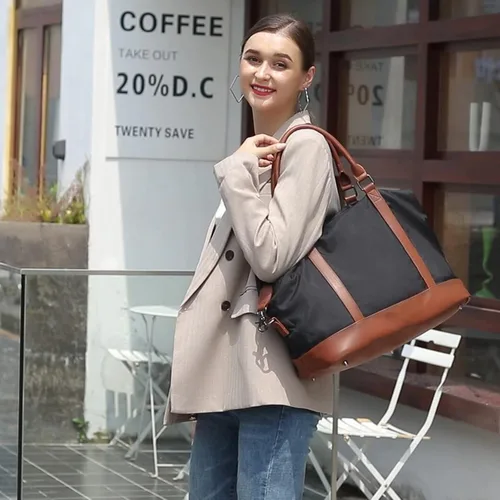 Miniatura 6 de CAMTOP- Bolso de viaje para mujer, de lona, para equipaje de mano, negro, (Black -1)), 6050